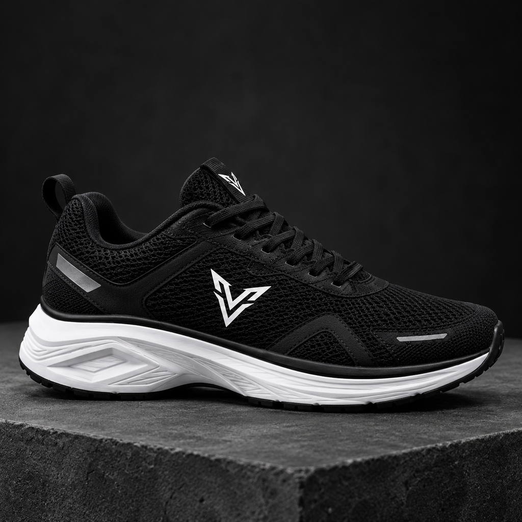 VIRAA Velocity Performance Running Shoes - Black & White